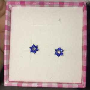 Blue flower kid screw on backs